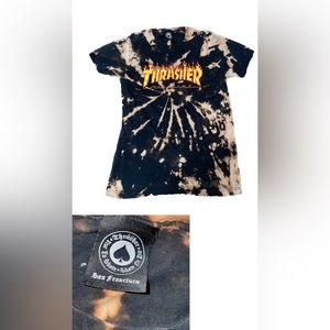 Thrasher tie dye pattern t-shirt. No stains or holes. Used, in good condition
